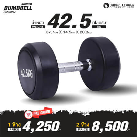 ดัมเบลยางกลม HOMEFITTOOLS 42.5 KG 1 คู่_1